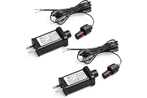YUNVI 2 PCS Replacement Yard Inflatable Adapter with 9.8ft Extension Cables, 12V 1.5A Class 2 Power Supply,Low Voltage Transformer US Plug and Electric Cord for Halloween/Thanksgiving/Christmas Inflatables