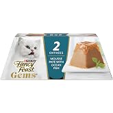 Fancy Feast Purina Gems Pate Mousse with Gravy Wet Cat Food (8 Pack) 4 oz | Delicate mousse pate made with oceanfish topped with savory gravy for a taste and texture cats love