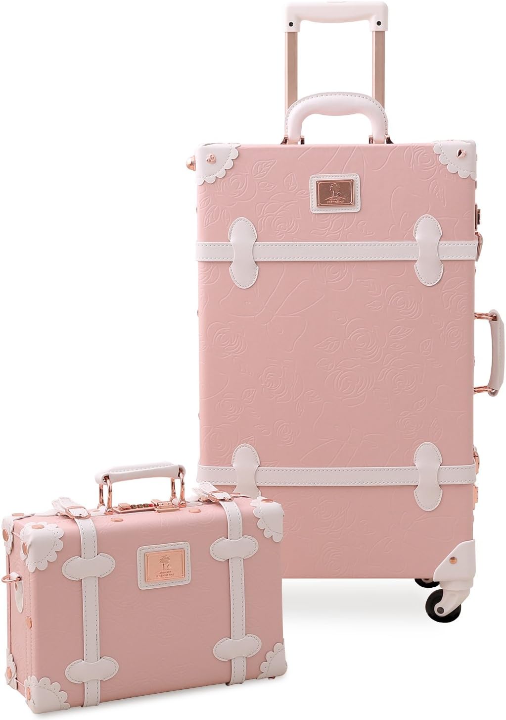Pink leather suitcase Clearance