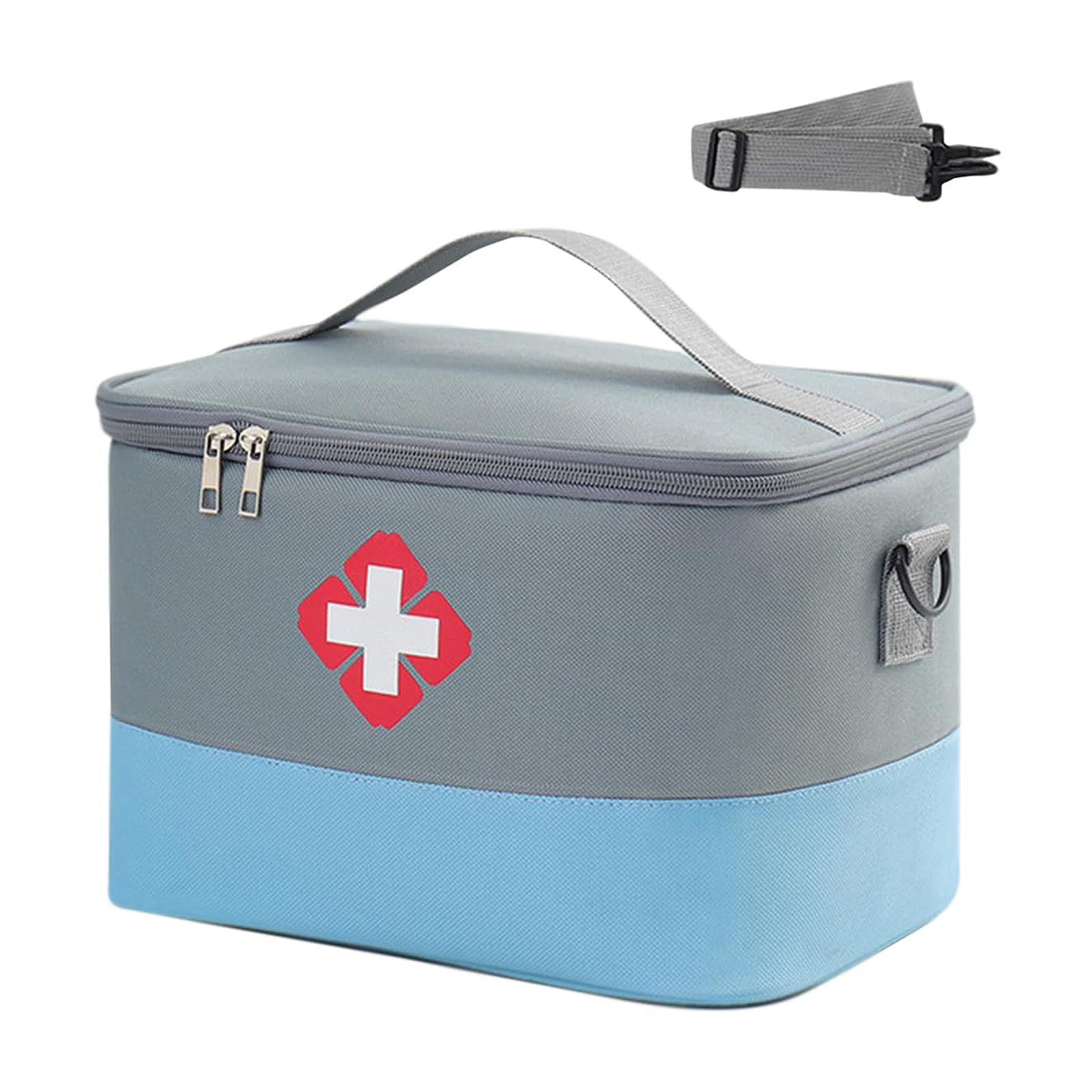 MUYAPAY First Aid Kit, Portable Travel Medicine Bag, Waterproof Sports Medical Bag, High Capacity First Aid Kit for Home, Office, Travel, Camping, Hiking (Grey Blue), Grey blue, 26 x 20 x 18 cm, first