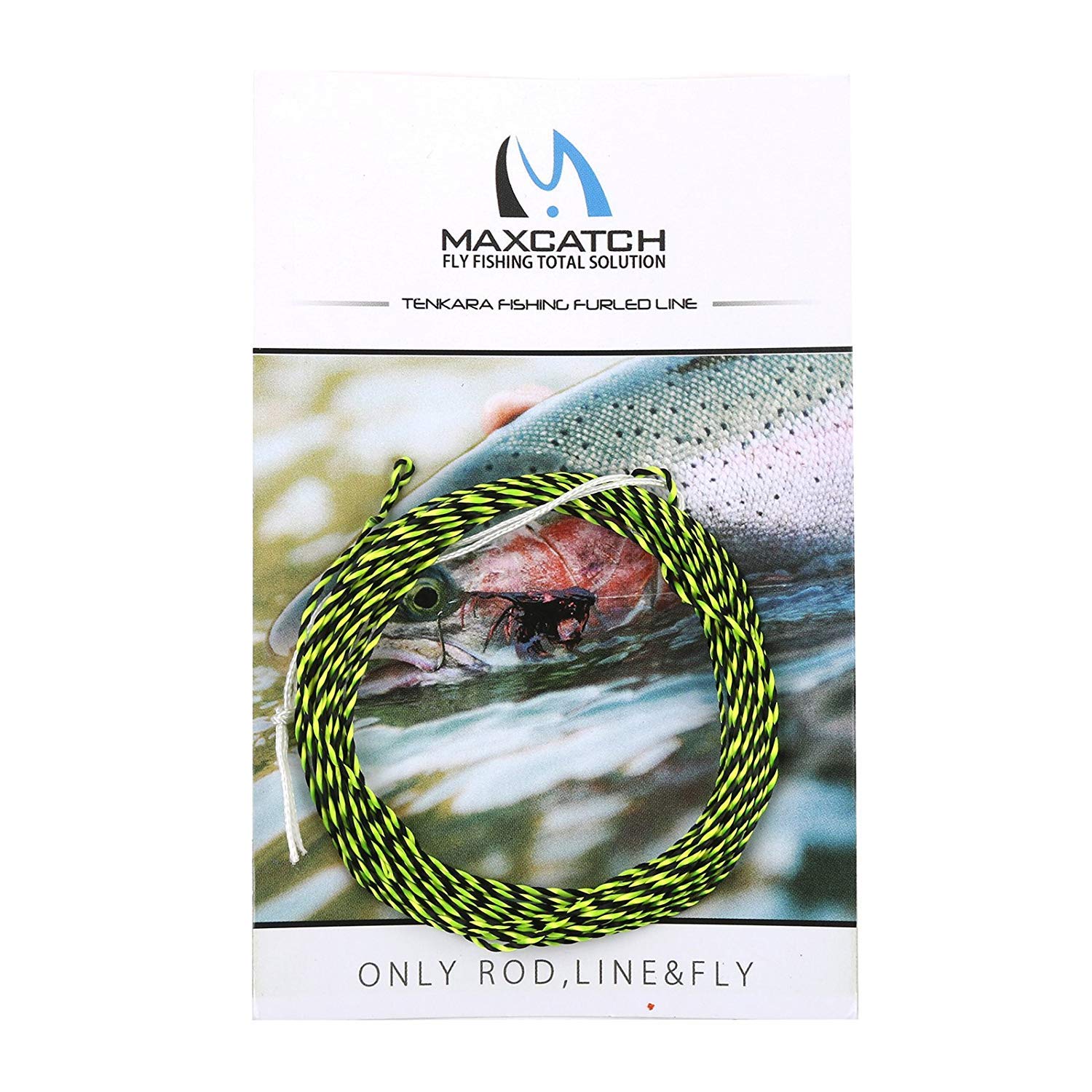 MAXIMUMCATCH Tapered Tenkara Line, Braided Furled Line: 11/12/13 FT, 3 Color Available (Yellow&Black, 13ft)