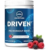 MRM Nutrition Driven Pre Workout Powder - Mixed Berry Flavor - 29 Servings | Clean Preworkout for Women &amp; Men, Supports Energy, Focus &amp; Strength with Beta-Alanine &amp; Caffeine, Vegan, Gluten‑Free