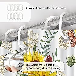 AWERT Vibrant Sunflower Shower Curtain for