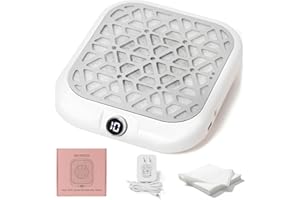 Smofrees Nail Dust Collector with 30 Disposable Filter Papers - Professional Powerful Dust Collector Nail Tech with LED Displ