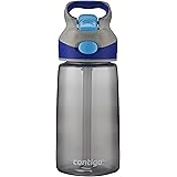 Contigo AUTOSPOUT Straw Striker Kids Water Bottle, 14 oz, Charcoal