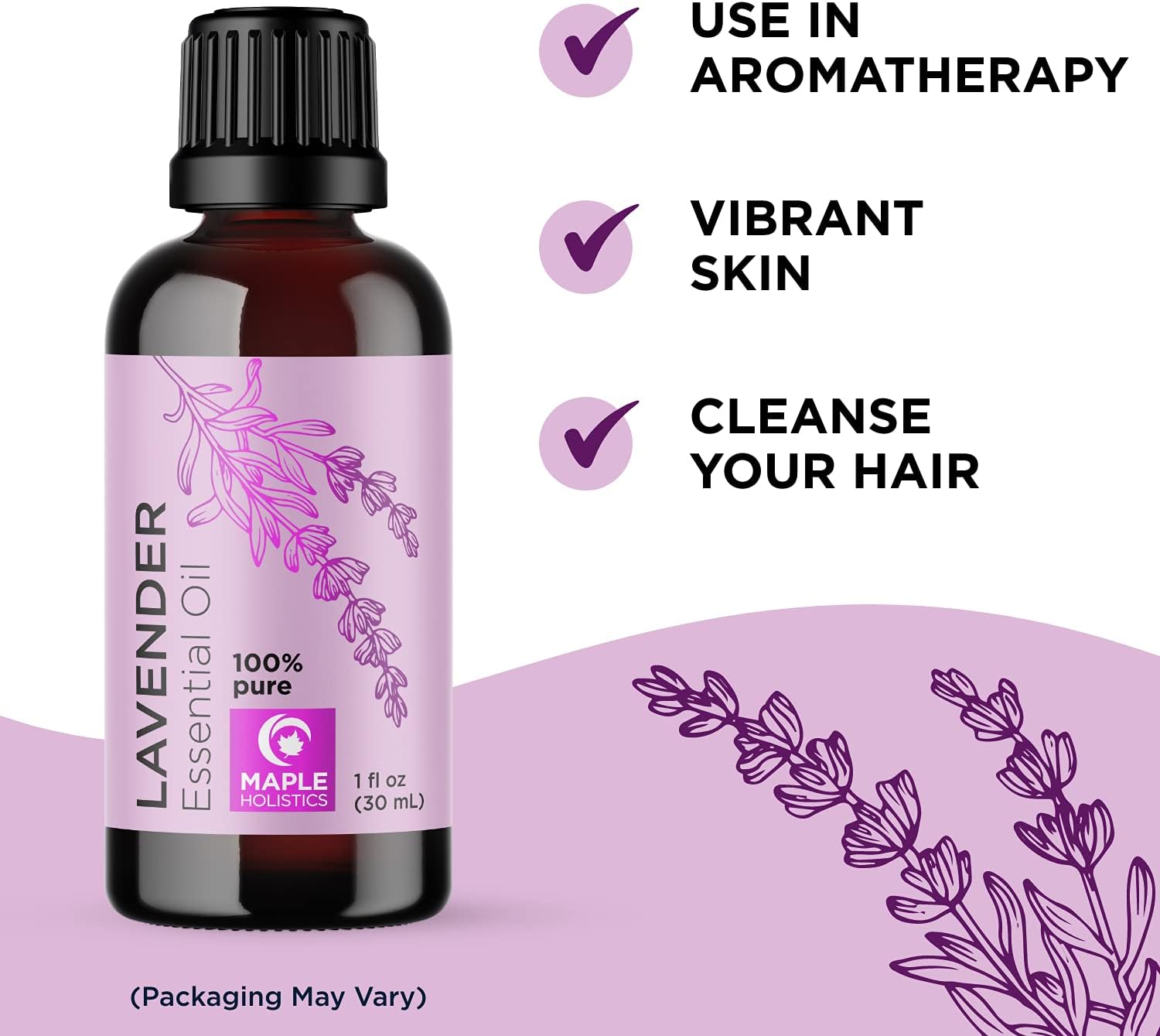 Pure Lavender Oil Essential Oil - Premium Therapeutic Grade Lavender Essential Oils for Diffuser Plus Healthy Hair Skin and Nails Support - Undiluted Lavender Aromatherapy Oils for Diffuser: Health & Personal Care