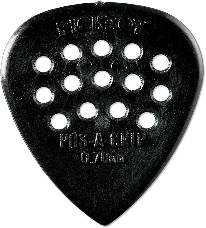 Pickboy PB37P07 PosAGrip Guitar Picks, Black, Carbon/Nylon, 0.70mm