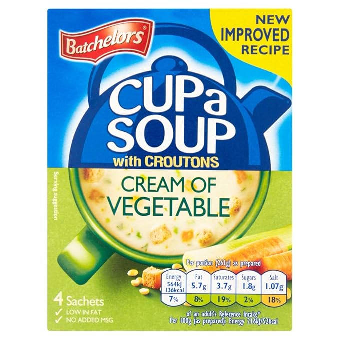 Batchelors Cup a Soup Cream of Vegetable Packaged