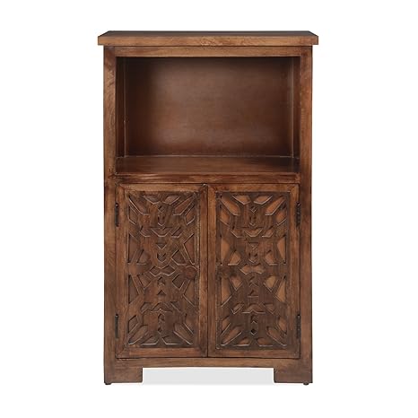 @home by Nilkamal Lattice Compact Buffet (Melamine Finish, Brown)