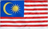 Runesol Malaysia Flag 91x152cm 3ft x 5ft 4 Grommets Eyelets Corner