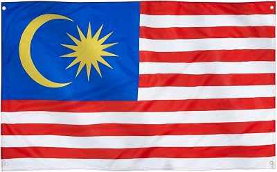 Runesol Malaysia Flag 91x152cm 3ft x 5ft 4 Grommets Eyelets Corner
