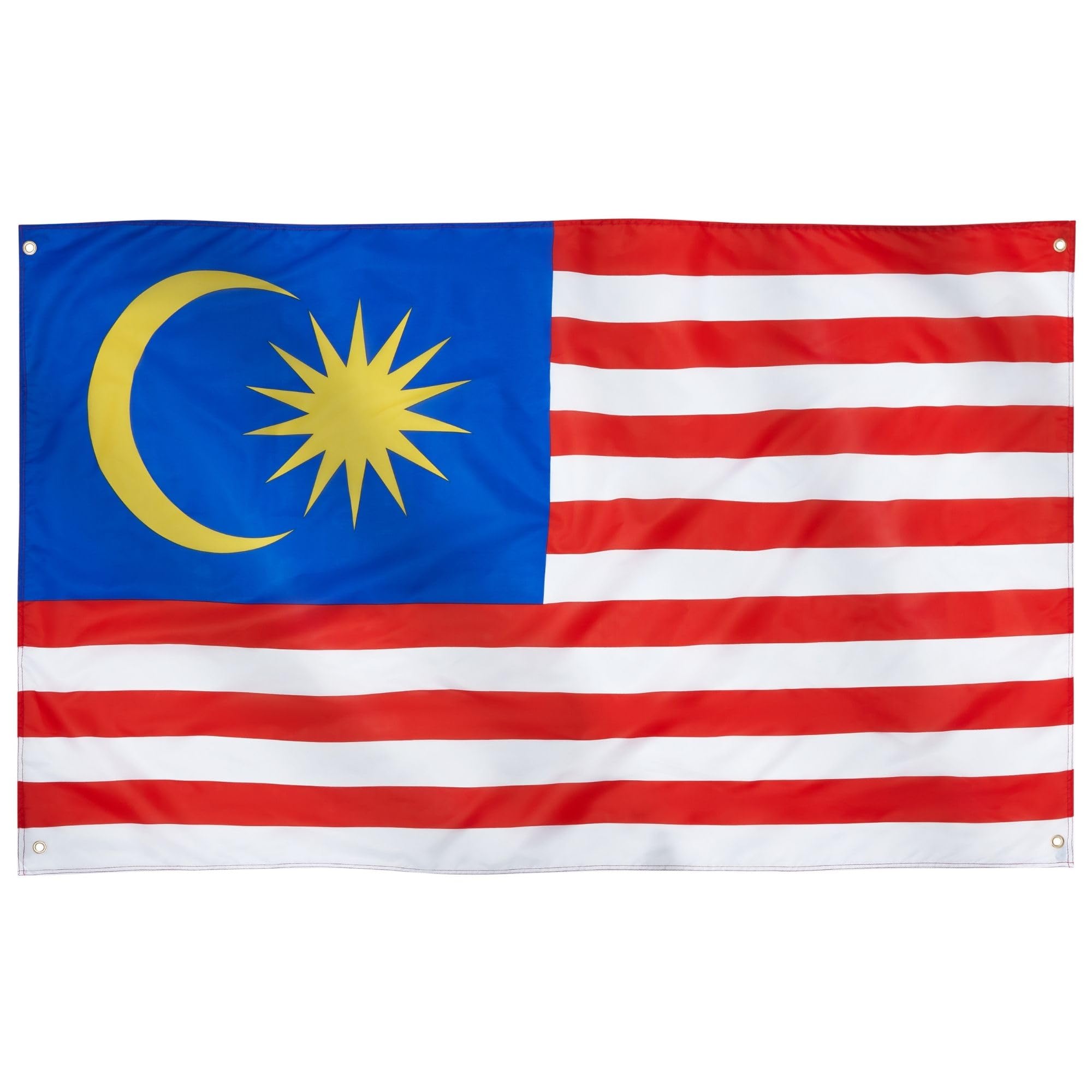 Runesol Malaysia Flag 91x152cm, 3ft x 5ft With 4 Grommets, Eyelet in Every Corner - Stripes of Glory, Federation of Malaya Premium for Federal Territory Day — image 1