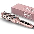 Terviiix 1.77 Inch Thermal Brush, Double MCH Ceramic Hot Brush Tourmaline Ionic 2 in 1 Heated Hair Curling Wand, Digital Display 9 Temperatures Curling Iron Dual Voltage for Long Hair