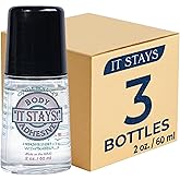 ABSOLUTE SUPPORT It Stays! Roll-On Body Fixative Glue 2 oz Adhesive - Made in USA - 3 Bottle Value Pack