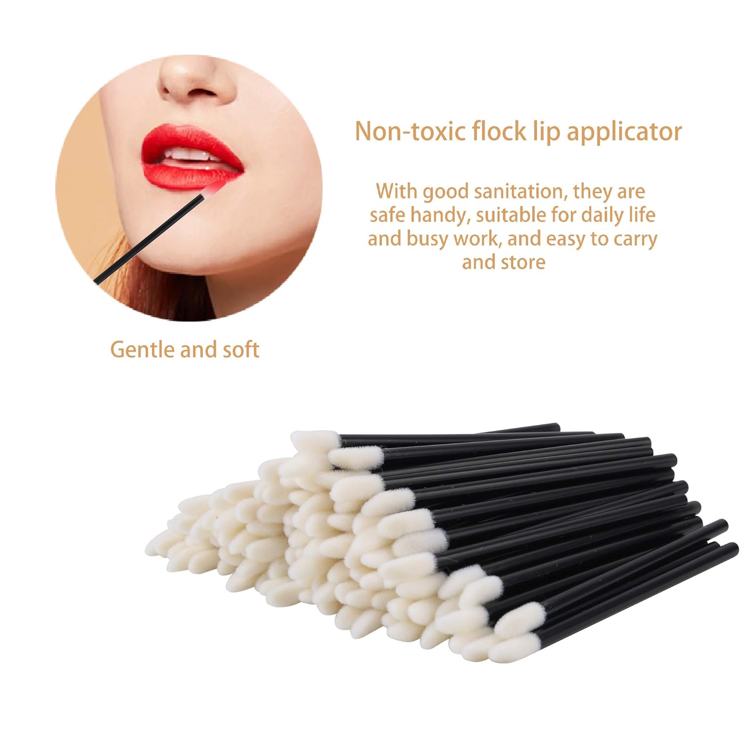 400PCS Disposable Lip Brushes Lip Gloss Applicators Make Up Brush Lipstick Lip Gloss Wands Makeup Applicators Brushes Applicator Tool Makeup Beauty Tool Kits Disposable Lip Brushes Tool Kits Black: Beauty