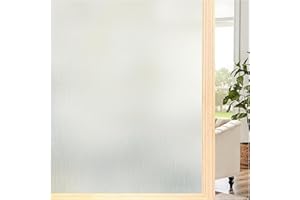 Coavas Window Privacy Film Static Cling, Non-Adhesive Removable Privacy Window Film, Frosted Glass UV Blocking Window Tint for Home, Office, Bathroom (Silver 17.5 x 78.7 in)