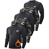 MEETWEE Mens 4/5 Pack Men's Thermal Compression Shirts Long Sleeve Fleece Lined Base Layer Top Winter Workout Gear Undershirt