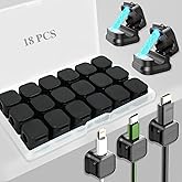 18 Pack Cord Organizer Holder,Magnetic Cable Clips Management, Easy Adhesive Phone USB Charger Cord Keeper, Hide Or Organize Desk Cable for Kitchen, Office, Car, Nightstand (Black)