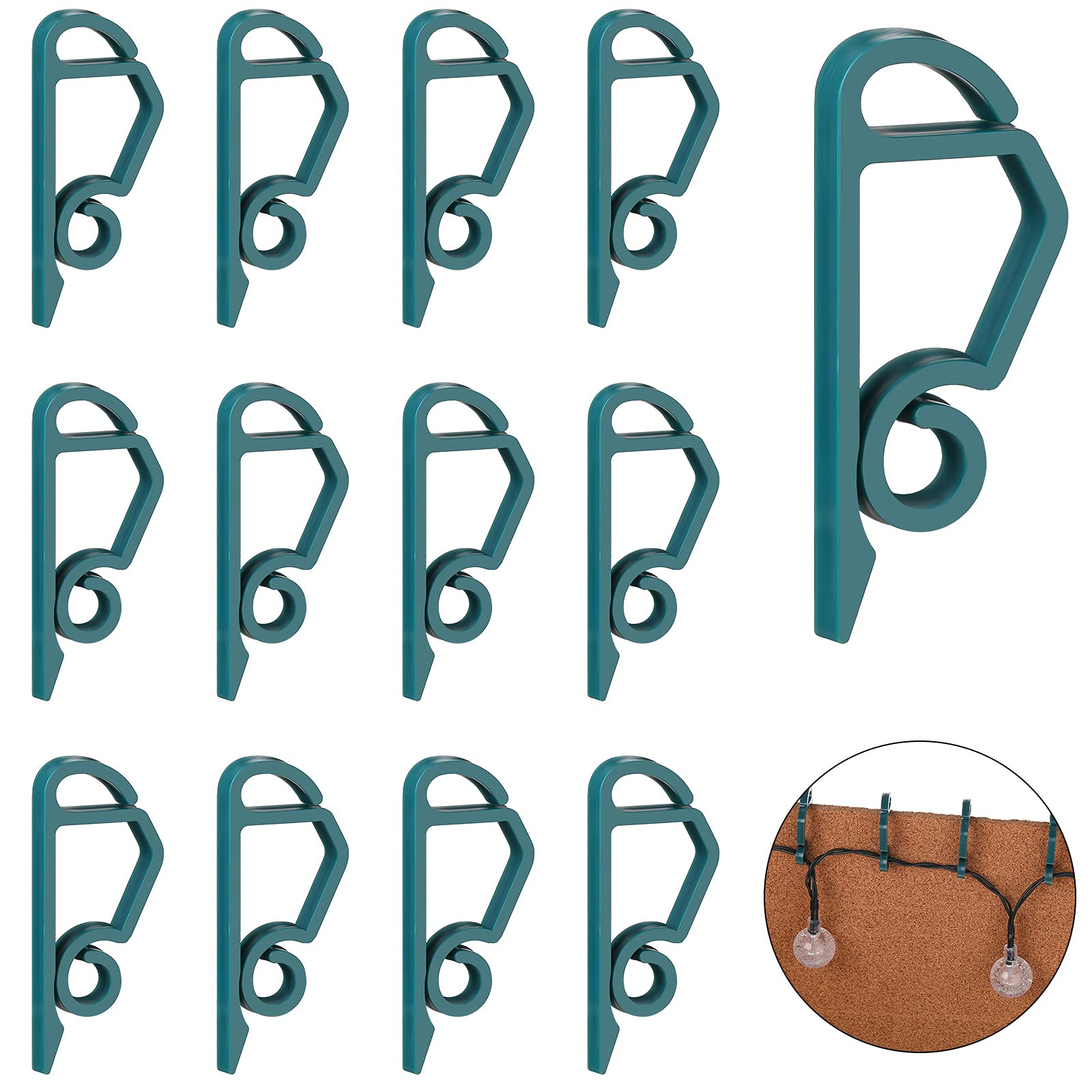 100 Pieces Christmas Light Hooks Holiday Plastic Siding Clips Mini Outdoor Gutter Light Hanging Hangers for Icicle Rope Lights Christmas Decoration Outdoor Light