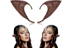 LQYoyz Brown Elf Ears, Cosplay Black Fairy Tan Ears for Halloween Anime Elven Vampire Party, Pixie Pointy Fake Elf Ears for Women Kids Men - Short Style