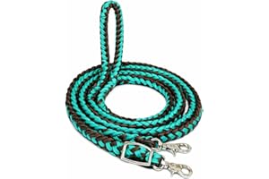 Horse Roping Western Barrel Reins Turquoise Brown Rein 60764