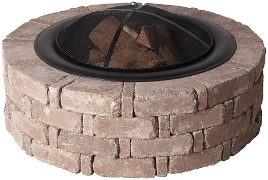 Pavestone 45 8 In X 14 In Rumblestone Round Fire Pit Kit In Cafe