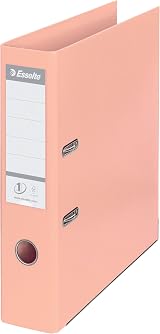 Esselte A4 7.5 cm Spine Plastic Lever Arch File Solea Peach