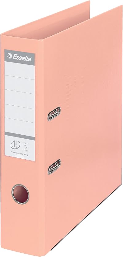 Esselte A4 7.5 cm Spine Plastic Lever Arch File Solea Peach