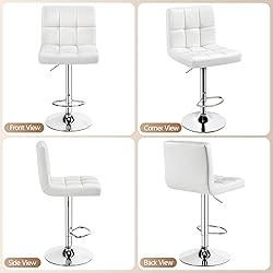 Yaheetech Bar Stools, PU Leather Adjustable Swivel