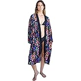 WELAVENDERMIST Floral Kimono Robe for Women Soft Lightweight Lounge & Spa Robe with Pockets and Elegant Sewn-In Belt
