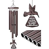 Sympathy Wind Chimes with Hummingbird Wind Spinner, Memorial Wind Chimes for Loss of Loved One Prime, Bereavement/Sympathy/Memorial Gift for Loss of Mother Father Husband Condolence Remembrance