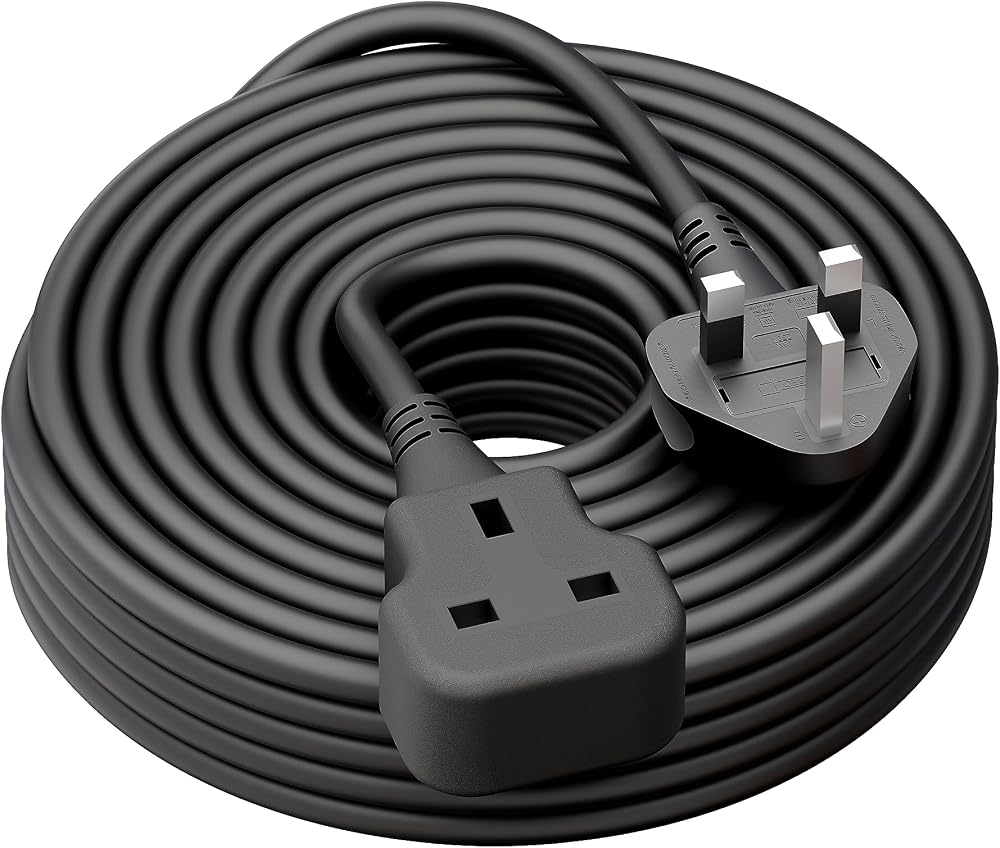 LIPWEL Outdoor Extension Lead 10m 13A Heavy Duty Plug Socket Black