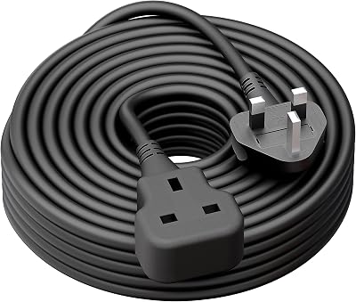 LIPWEL Outdoor Extension Lead 10m 13A Heavy Duty Plug Socket Black