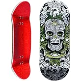 Noahwood PRO Deep Concave Fingerboard Deck Mini Skateboarding Deck(6-Layer Colour Maple Wooden 35 x 97mm Handmade Deck (White Gost)