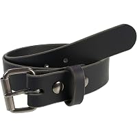 Genuine Full Grain Buffalo Leather Belt Strap - 1.5" Wide, Vintage Finish, Snap Buckle System