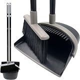 TDBS The Dustpan and Brush Store Long Handled Dustpan and Brush Set Black Grey