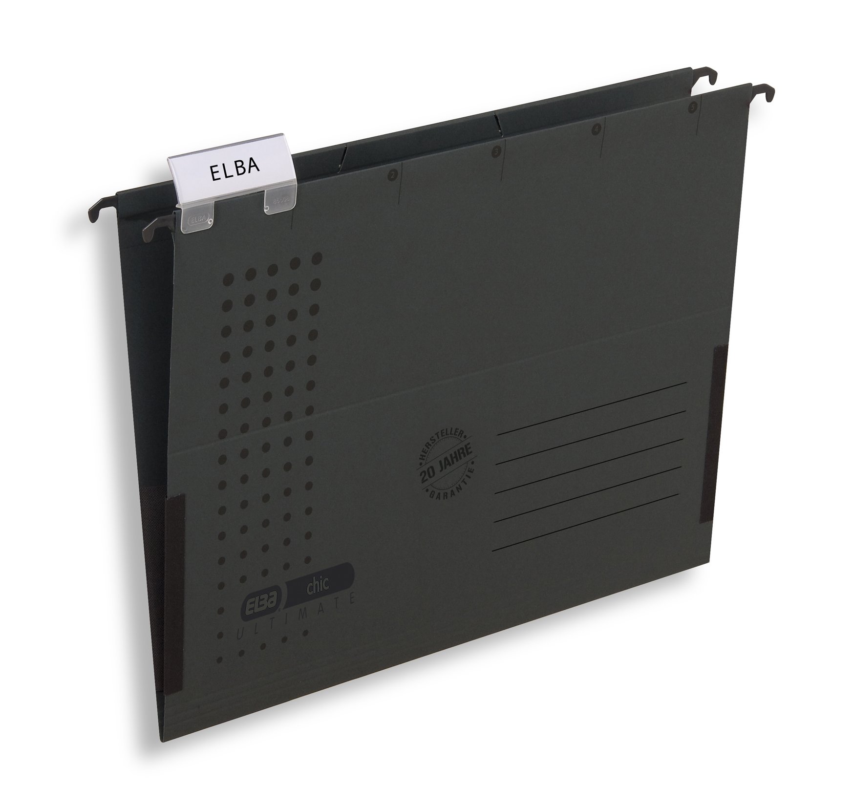 ELBA Chic Suspension File DIN A4 Cardboard Anthracite Pack of 5