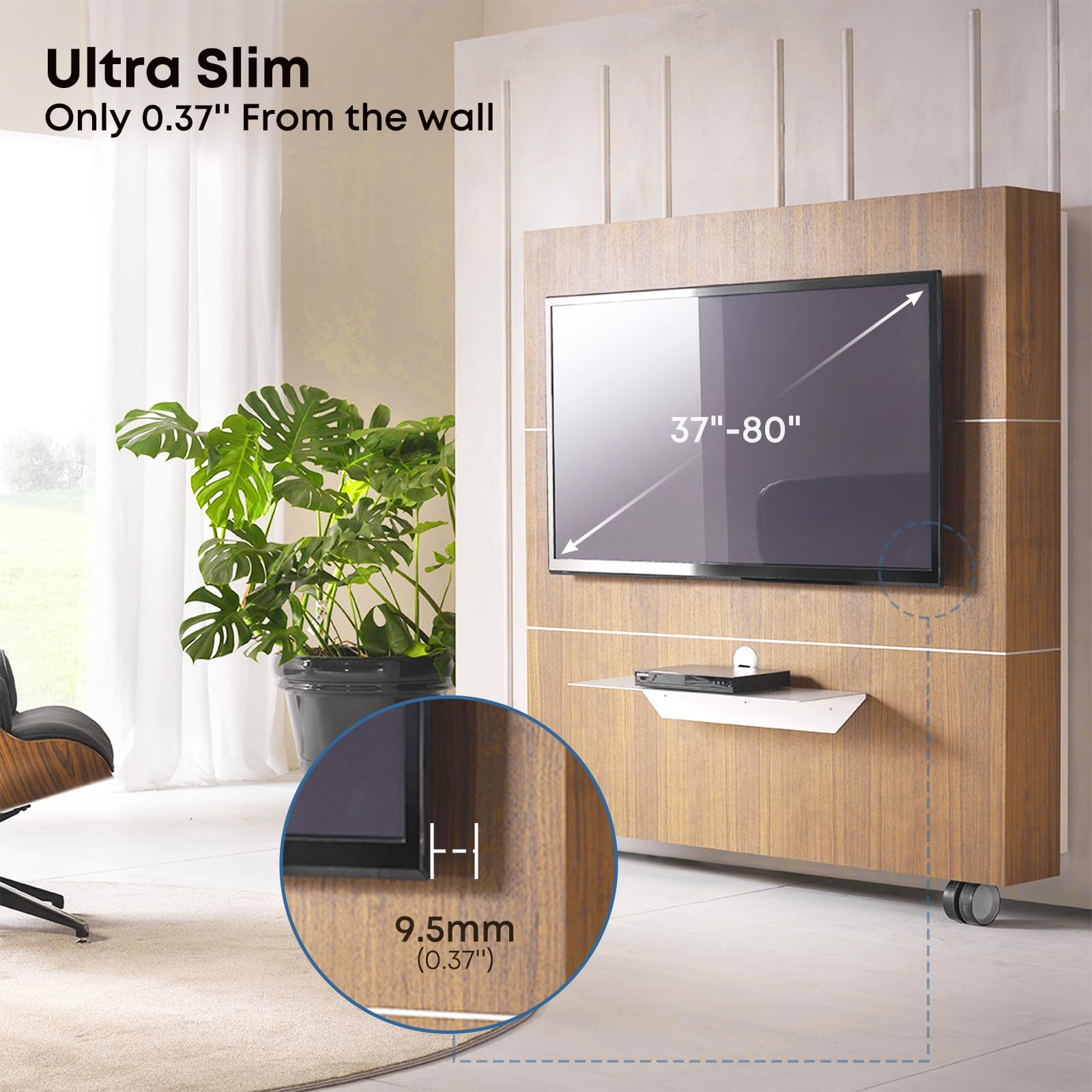 Ultra Slim TV Wall Mount Bracket Suitable for 37-80 Micro-Gap Flat 165lbs Max VESA 600x400mm Compatible with Designed for Samsung Frame TVs (2021-2023) Profile