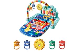 ALB ALIVE LOVELY BABY Alive Lovely Baby Gyms Play Mats, Musical Activity Center Baby Piano Gym Mat, Music and Lights Tummy Time Padded Mat for Newborn Newborn 0 to 3 6 9 12 Months