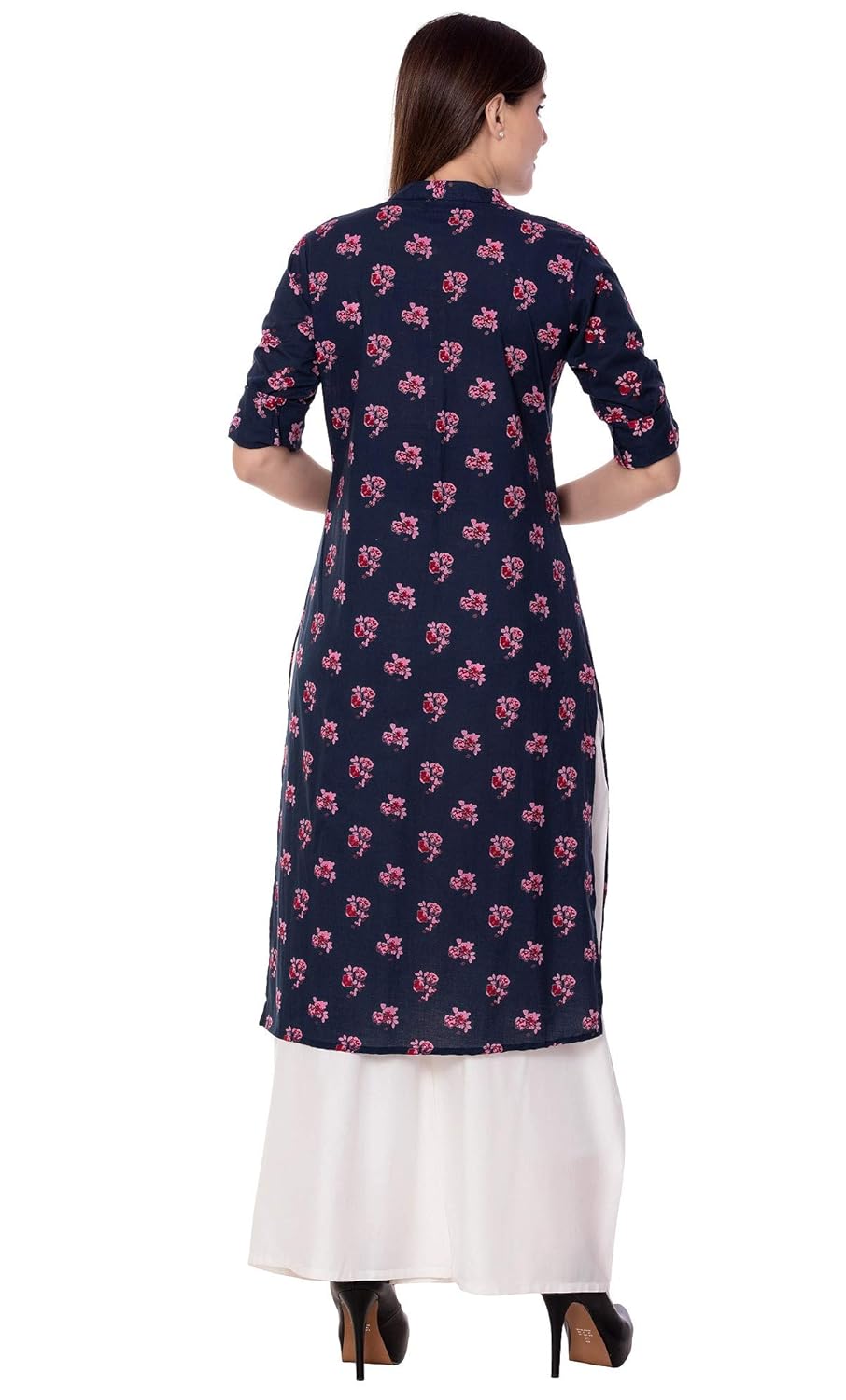 arayna women's straight cotton printed party wear kurti