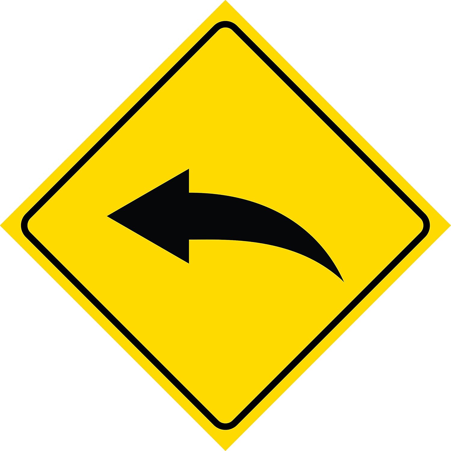 Amazon 6 Pack Yellow Diamond Road Notice Left Curve Arrow