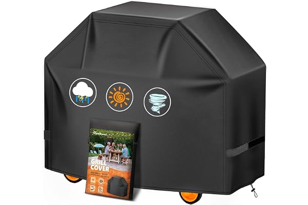 HomWanna BBQ Cover 52 Inch - 600D Grill Cover for Weber Spirit 300 & Spirit 400 Series Grills - Outdoor Barbecue Covers Water