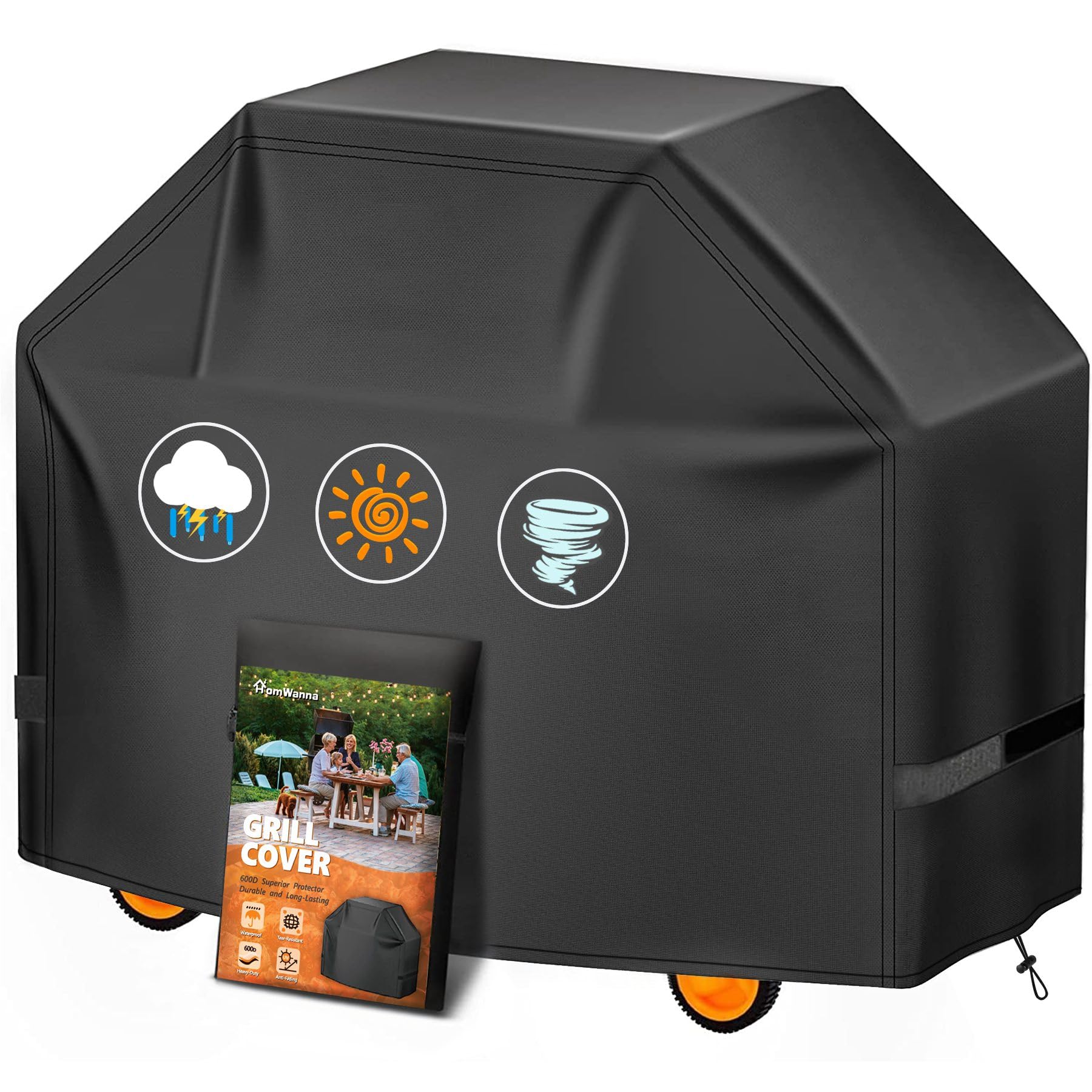 Photo 1 of HomWanna Grill Cover 52 Inch - 600D BBQ Cover for Weber Spirit 300 & Spirit 400 Series Grills - Outdoor Barbecue Covers Waterproof Heavy Duty for Weber Spirit E310, E315, E325, E330, E-425 and E-435