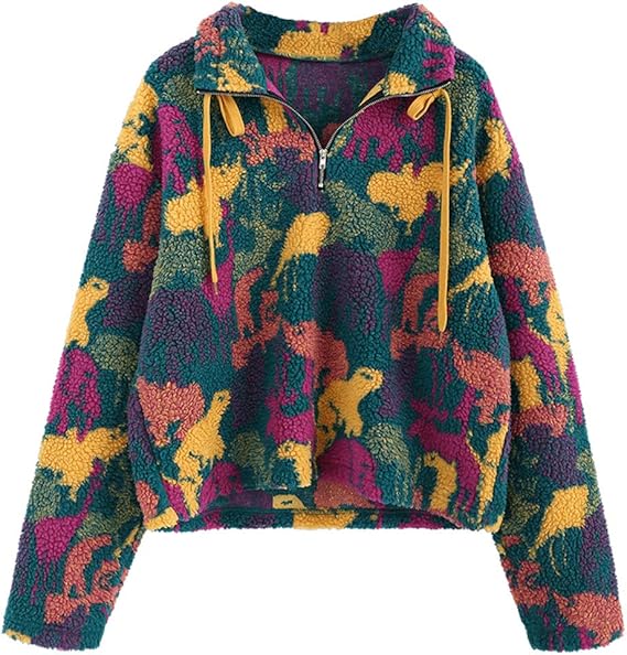 fur half zip pullover