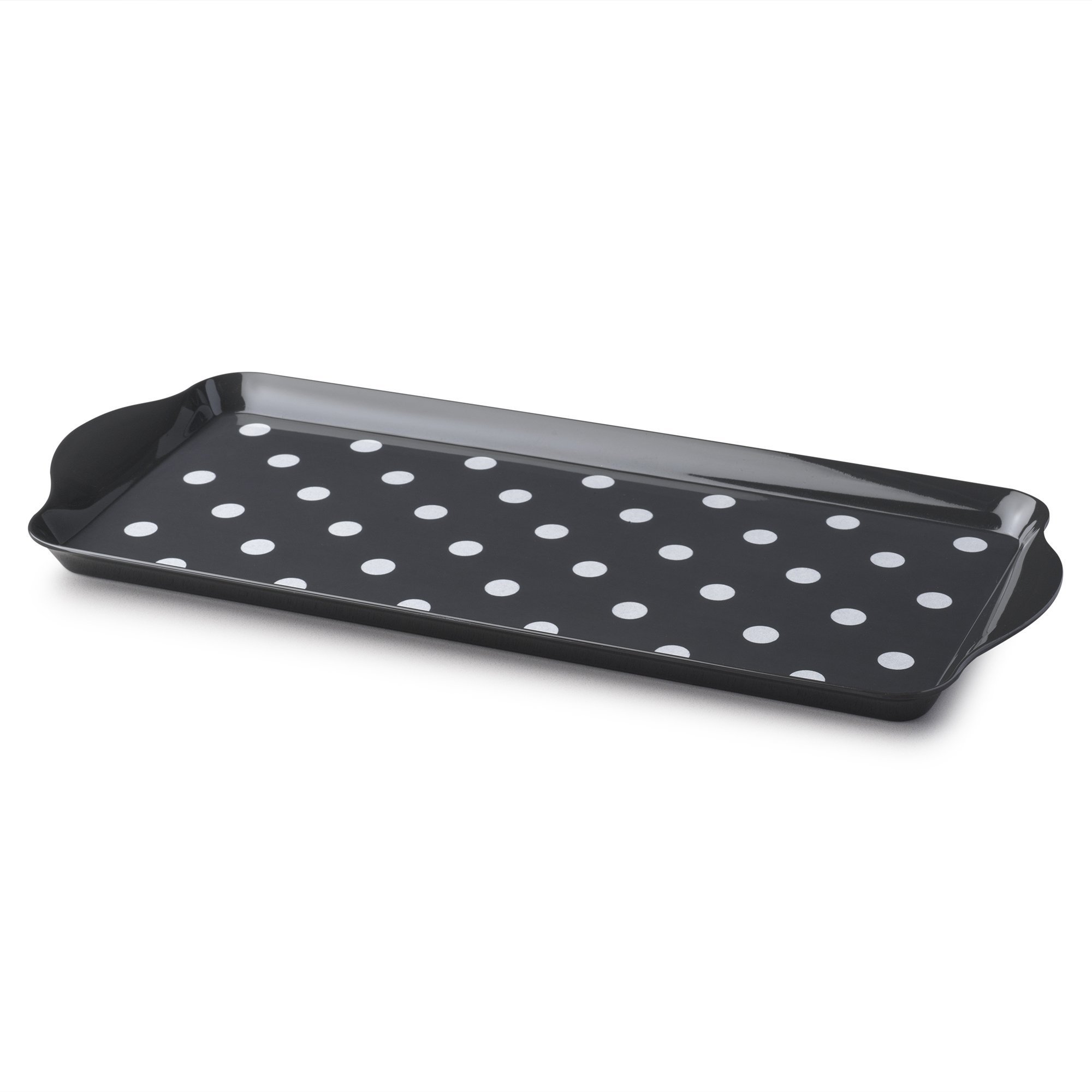 Zeal Melamine Dotty Serving Design Tray (38x17cm) Dark Grey