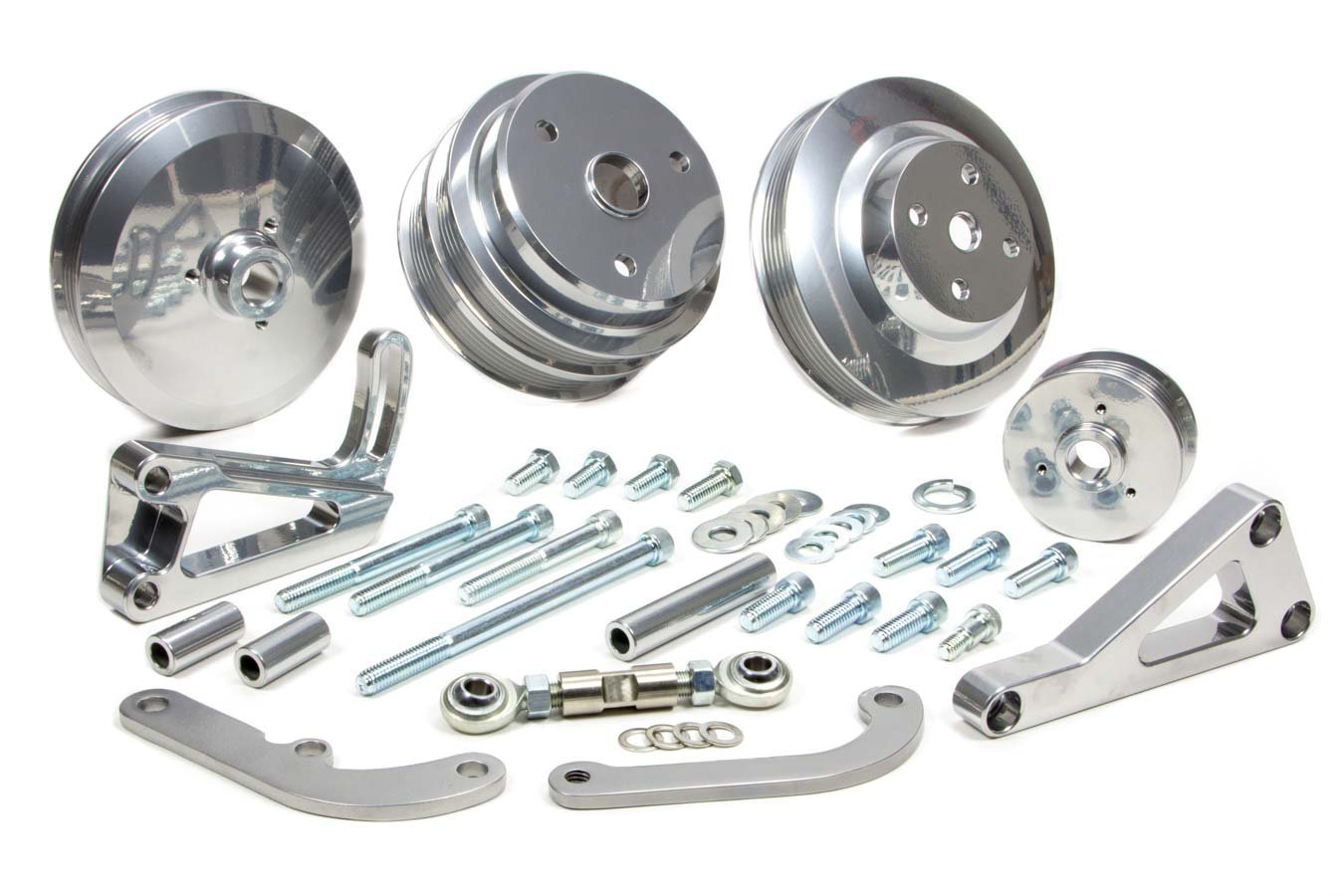 March Performance 2203109 Silver Serpentine Conversion Kit for Small Block Chevy Engine