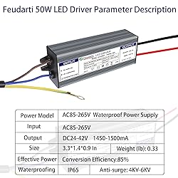 Feudarti 50W Constant Current LED Driver Power
