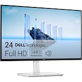 Dell 24 Plus Monitor - S2425HSM - 23.8-inch FHD (1920x1080) 144Hz 1ms Display, 2 x 3W Speakers, HDMI Connectivity, Height/Tilt/Pivot/Swivel Adjustability, AMD FreeSync - Ash White