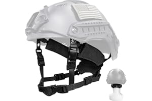 Yzpacc Tactical Helmet Chin Strap Adjustable Dial 4 Points Suspension System with Bolts and Screws for Tactical Fast MICH Bump Helmet Accessory