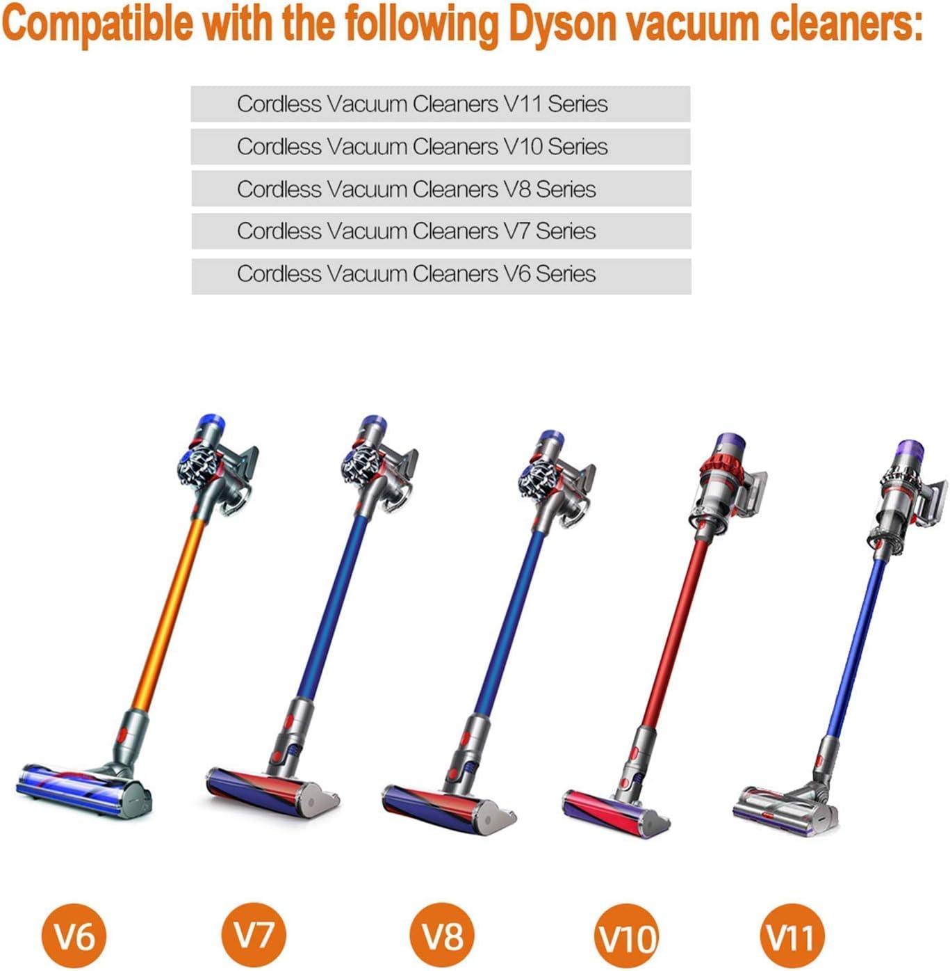 Upgraded Vacuum Accessory Stand for Dyson V11 V10 V8 V7 V6, Docking Station Holder for Dyson Cordless Vacuum Cleaners and Accessories, Metal Organizer Bracket with 6 Hooks, Silver Gray: Home & Kitchen